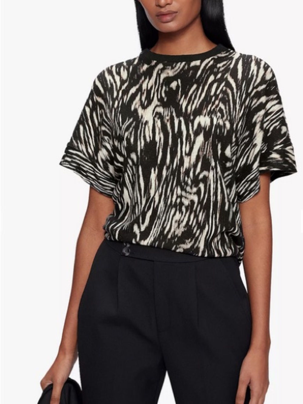 Ted Baker Veria Animal Abstract Linen T-Shirt - Size 1- BRAND NEW